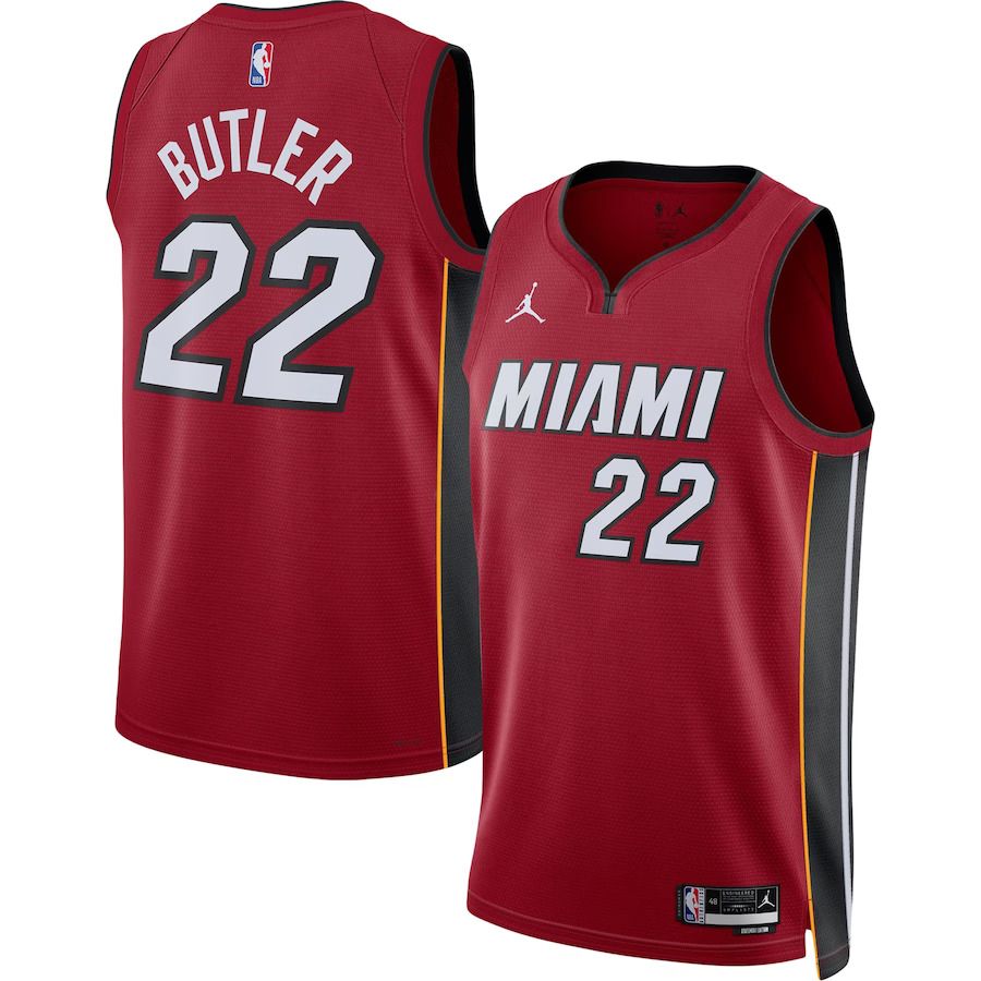Men Miami Heat 22 Jimmy Butler Jordan Brand Red 2022-23 Statement Edition Swingman NBA Jersey
